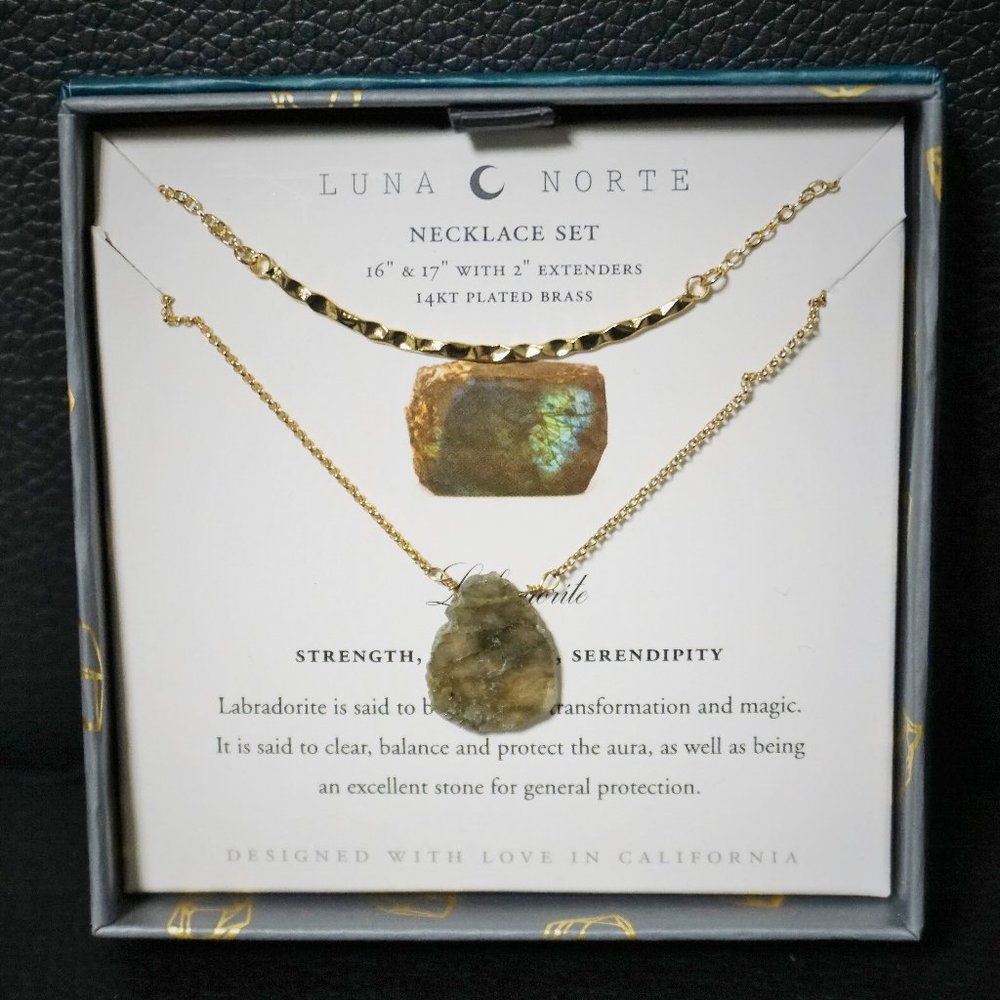 LUNA NORTE LABRADORITE NECKLACE SET NEW